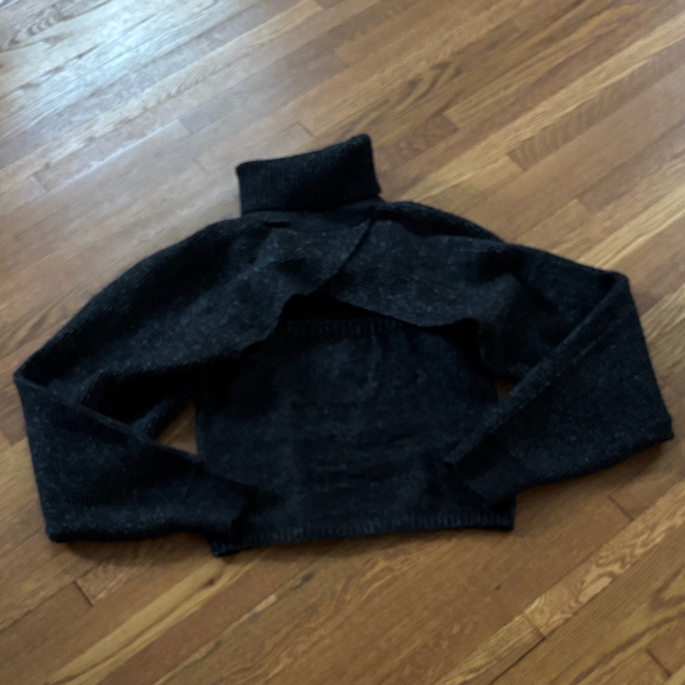Black Cozy Knit Cowl Turtleneck Sweater
